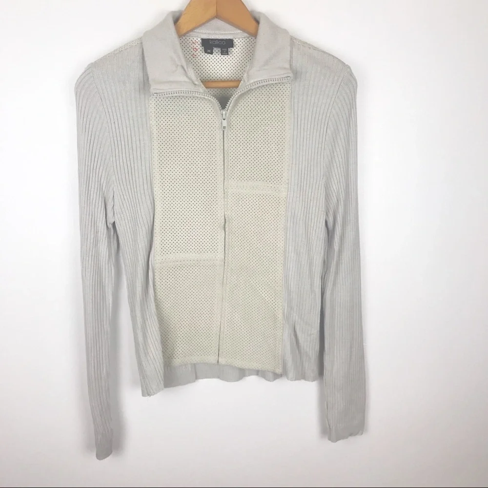 VTG Y2K KALICO Leather Front Jacket‎ Size M Motorcycle Neutral biker